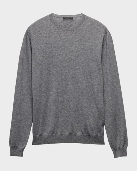 Prada Men's Worsted Wool Crew-Neck Sweater | Neiman Marcus