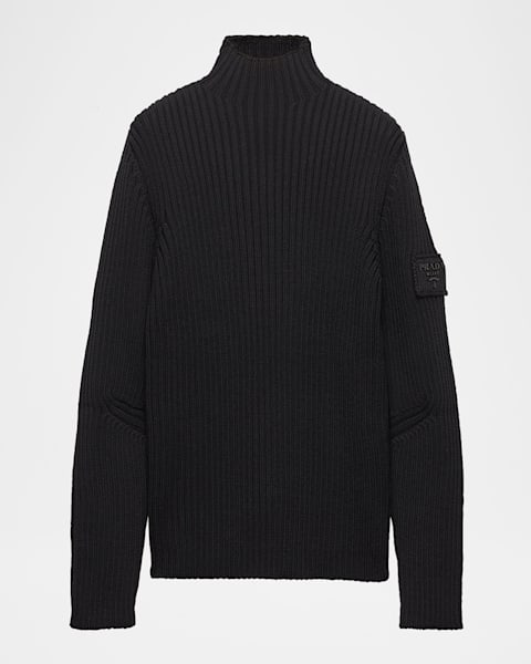 Prada Men's Ribbed Zip Sweater | Neiman Marcus