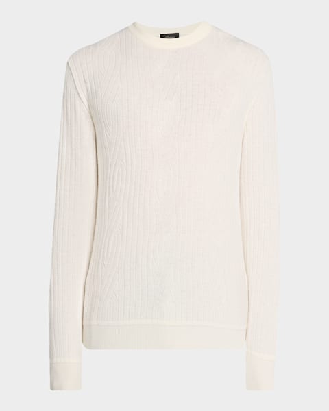 Prada Men's Honeycomb Wool Crew-Neck Sweater | Neiman Marcus