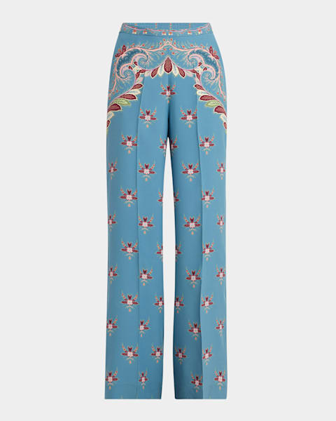 TOM FORD Logo-Band Hendrix Floral Stretch Silk Pajama Pants