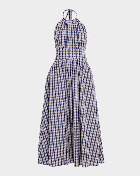 The Halter City Denim Dress
