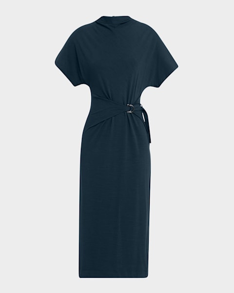 Diane von Furstenberg Sana 3/4-Sleeve Midi Wrap Shirtdress