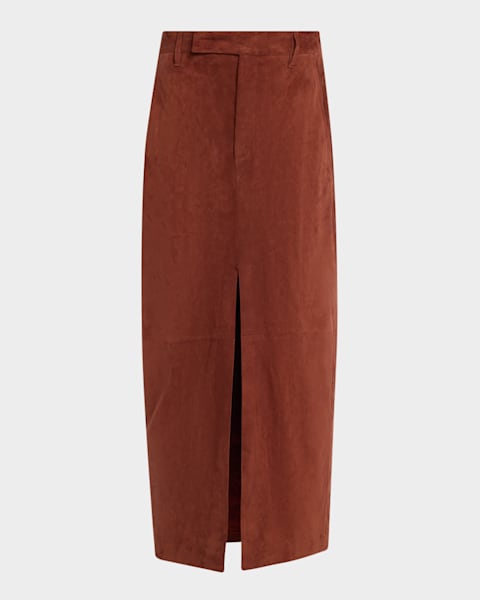 Stella McCartney Altermat Croc-Embossed Midi Skirt | Neiman