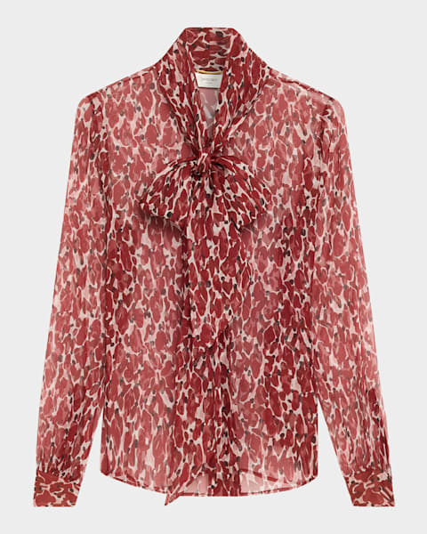 90s Neiman Marcus Rosy Tie Front Blouse (S) main image 0
