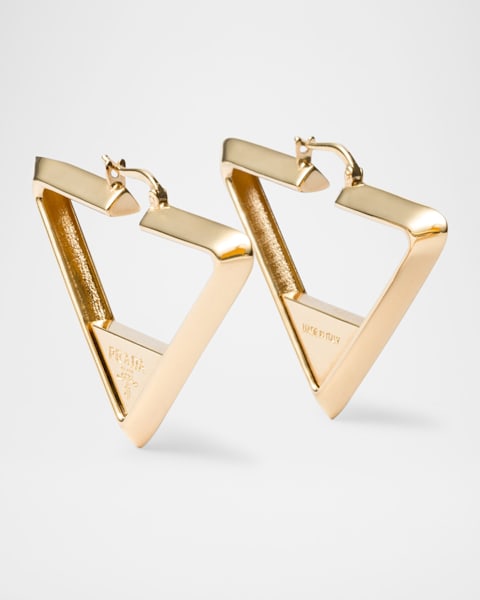 【PRADA】Gold /Steel Gray l earrings Gold Metal earrings | PRADA