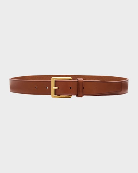 Saint Laurent YSL Cassandre Leather Belt | Neiman Marcus