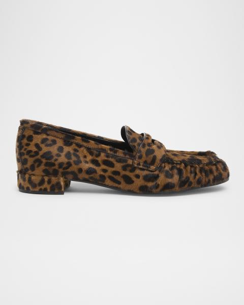 Rag & Bone Carter Leopard Calf Hair Loafers | Neiman Marcus display picture 2