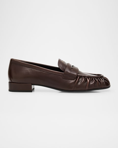 Brunello Cucinelli Suede Monili Penny Loafers | Neiman Marcus