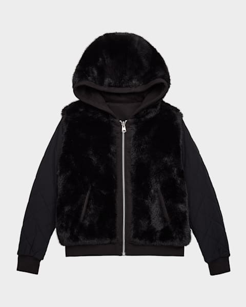 Girl's Rainbow Gems Quilted Puffer Jacket, Size 2-14