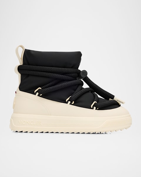 Moncler Insolux Leather Faux Fur Snow Boots | Neiman Marcus