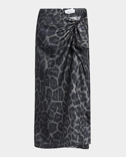 Stella McCartney Altermat Croc-Embossed Midi Skirt | Neiman