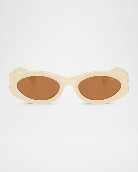みぅみぅ Miu Miu Logo Acetate Rectangle Sunglasses | Neiman Marcus
