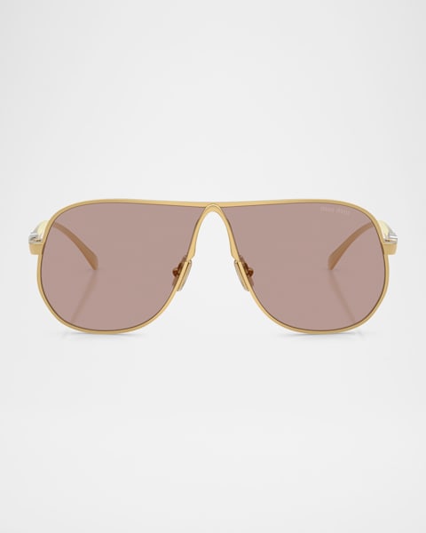 Miu Miu 14ZSF Logo Oval Acetate Sunglasses | Neiman Marcus