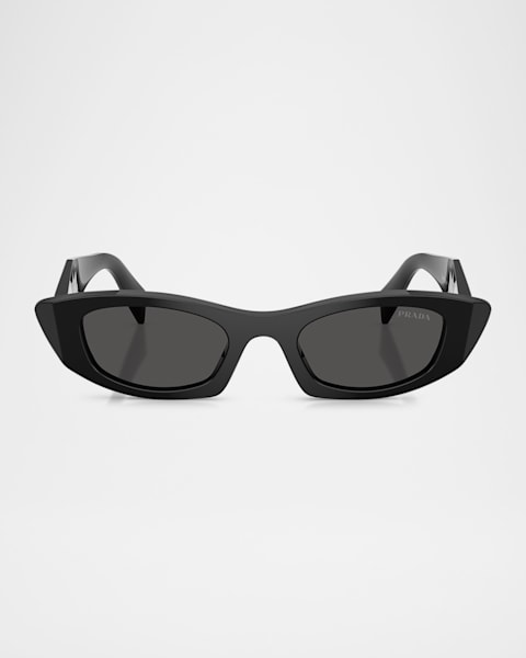 Prada Triangle Logo Round Metal Sunglasses | Neiman Marcus