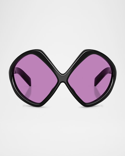 Prada Triangle Logo Round Metal Sunglasses | Neiman Marcus