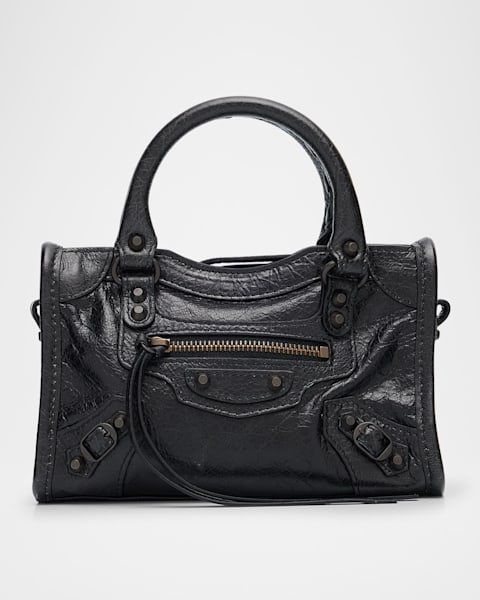 Balenciaga Hourglass XS Croc-Embossed Bag | Neiman Marcus