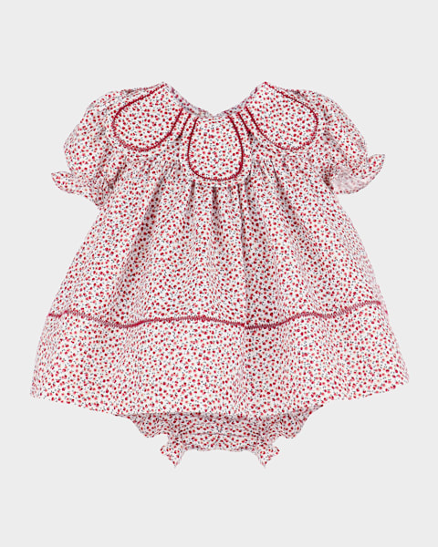 Girl's Cotton Plaid Petal Float Dress, Size 6M-24M