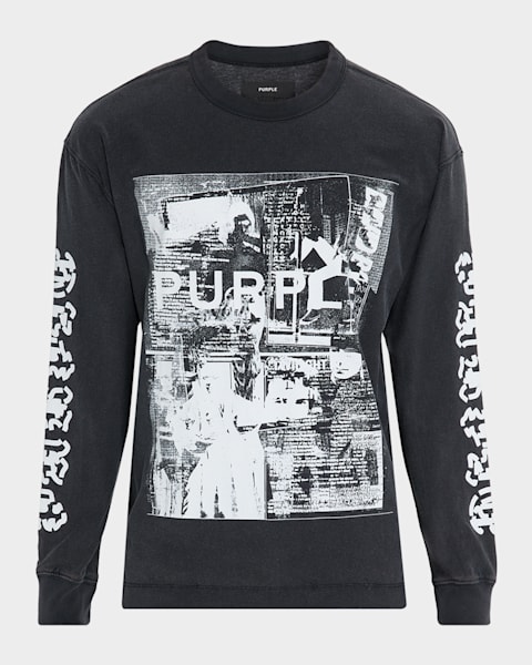Men's Short-Sleeve Textured Blurred Logo Tee