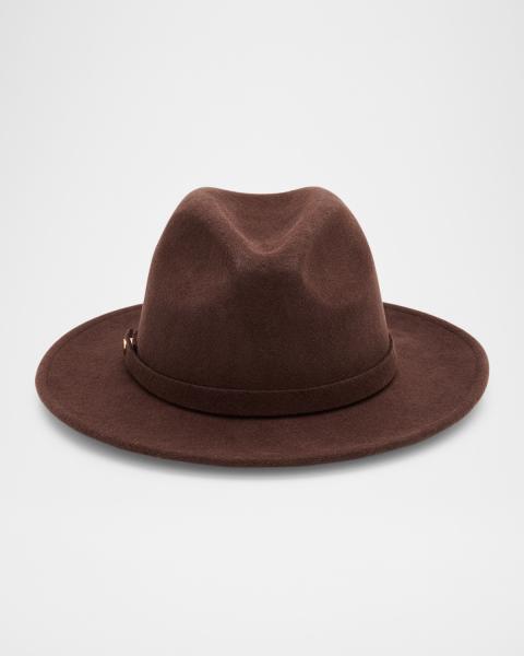Van Palma Anna Draped Chain Merino Wool Fedora | Neiman Marcus display picture 2
