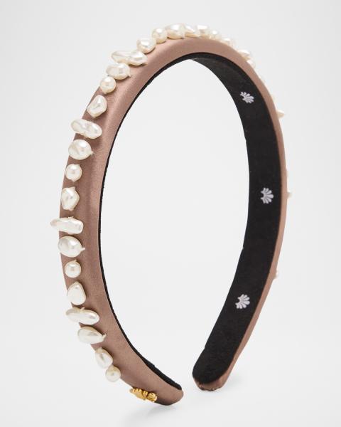 Lele Sadoughi Charlotte Geo Crystal & Faux Pearl Headband  display picture 1