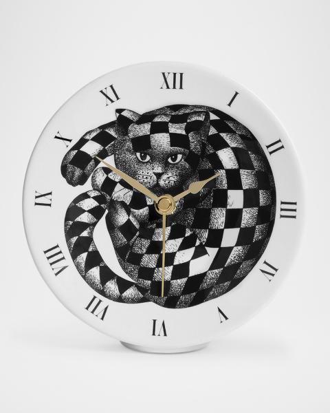 MacKenzie-Childs 11" Courtly Check Mantle Clock | Neiman Marcus