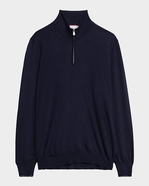 Stone Island Men's Quarter-Zip Ribbed Sweater | Neiman Marcus