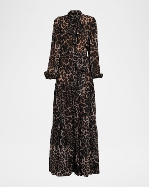 Metallic Knit Open-Back Slit Maxi Dress