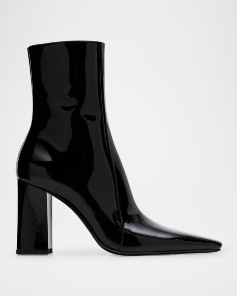 Saint Laurent Niki Suede YSL Stiletto Ankle Booties | Neiman Marcus
