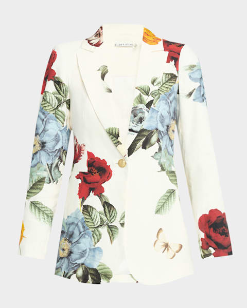 ジャケット Stella Mccartney Embroidered Wool Oversize Blazer Stella McCartney Floral Embroidered Oversized Double