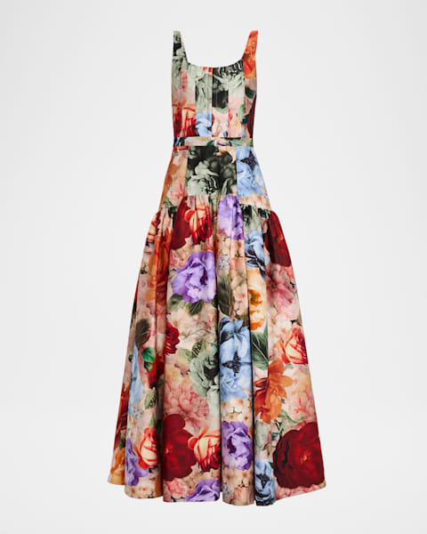 Alice + Olivia Diana Sleeveless Structured Midi Dress