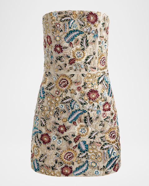 Alice + Olivia Adley Floral Drop-Waist Midi Dress | Neiman