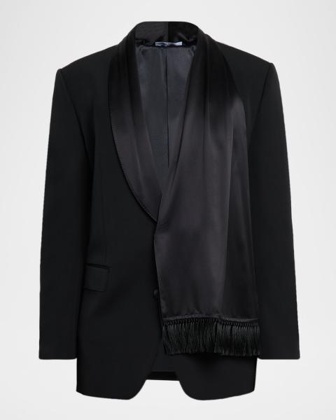 Giorgio Armani Men's Honeycomb Satin Peak Lapel Dinner Jacket