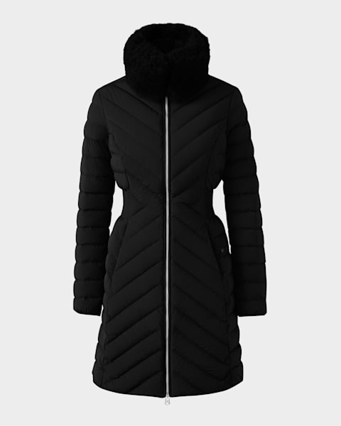 Moncler Bellevue Hooded Long Down Jacket | Neiman Marcus