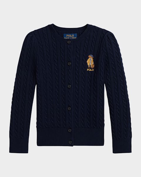 Girl's Polo Bear Fleece Sweatshirt, Size 2-6X