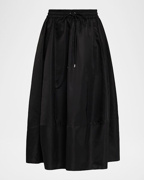 Prada Zip-Front Light Re-Nylon Full Midi Skirt | Neiman Marcus
