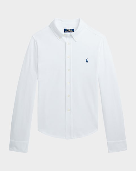 Boy's Striped Cotton Poplin Shirt, Size S-XL