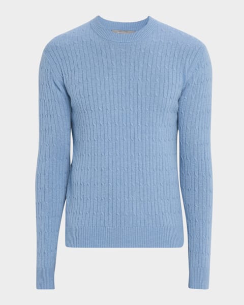 Prada Men's Superfine Wool Crewneck Sweater | Neiman Marcus