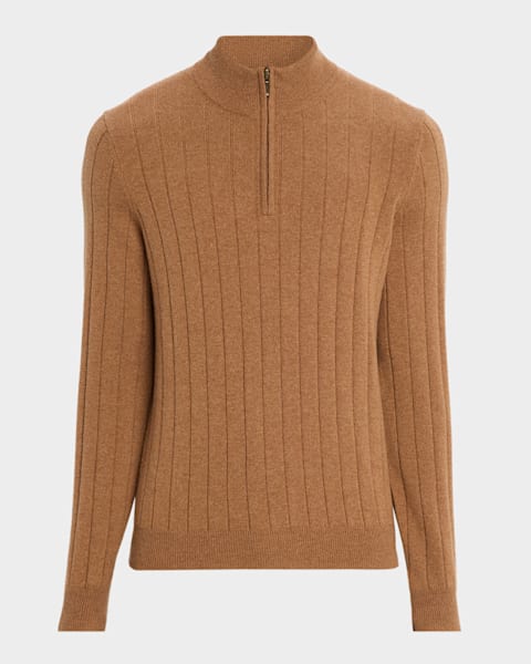 Emporio Armani Men's Pile Stitch Jacquard Wool Crewneck Sweater
