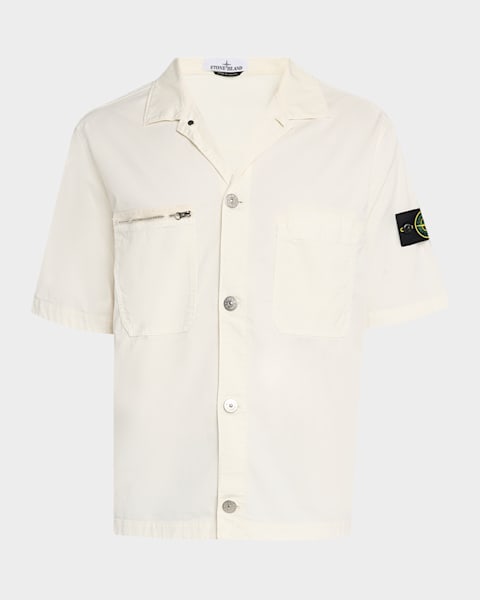 Prada Men's Poplin Zip-Up Overshirt | Neiman Marcus