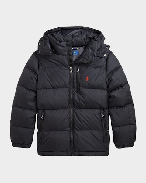 Boy's Hybrid Hooded Down Jacket, Size S-XL