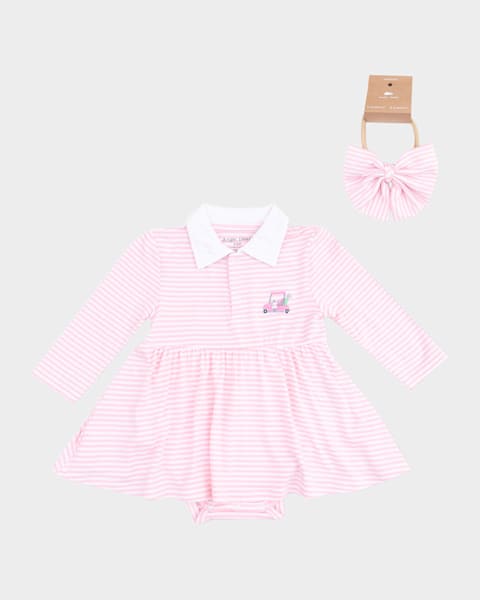 Girl's Lil Sis 2-Way Zip Footie Romper & Blanket Set, Size Newborn-9M
