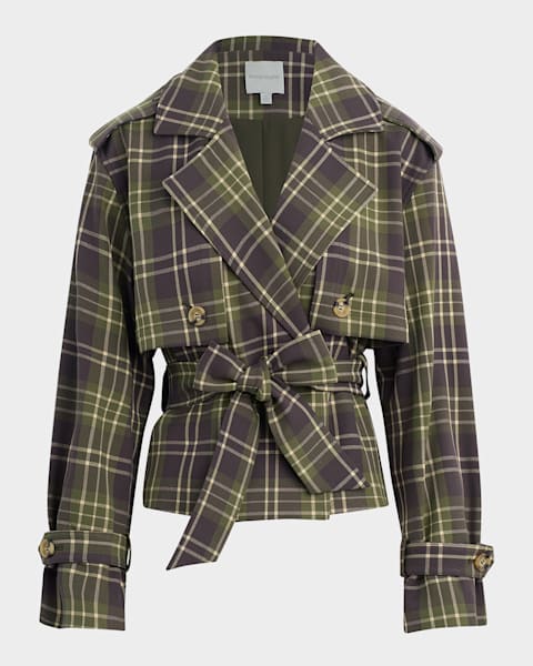 コート Burberry Double-breasted short trench coat Burberry Belted Double-Breasted Short Trench Coat | Neiman