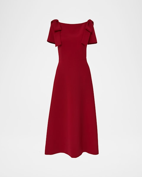 Carolina Herrera Embellished Short-Sleeve Crewneck Pencil Dress