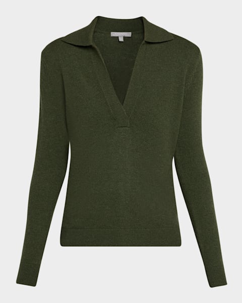 Sui Wool Cashmere Polo Knit Camel