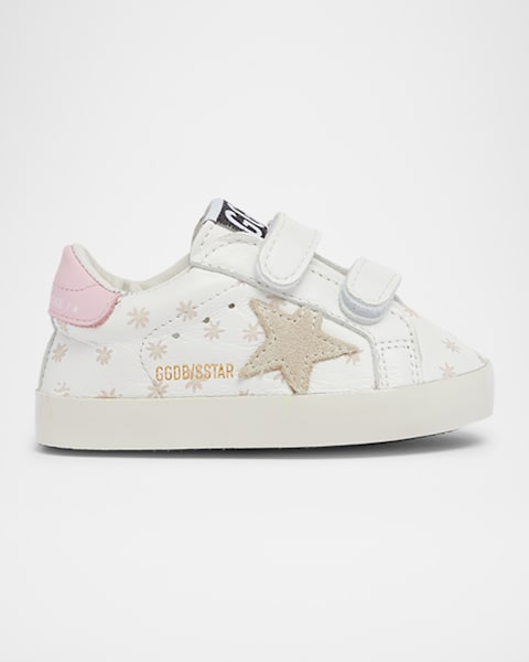Girl's Old School Nappa Leather Ladybug Sneakers, Baby