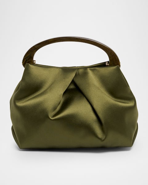 DRIES VAN NOTEN バッグ オリーブグリーン Dries Van Noten Twisted Small Flower Jacquard Top-Handle Bag