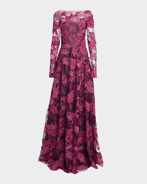 Calia Cutout Cowl-Neck Column Gown