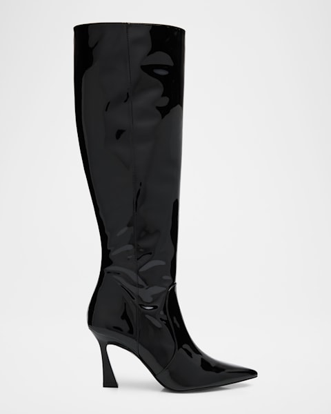 MACH & MACH Buckle Belt Leather Combat Boots | Neiman Marcus