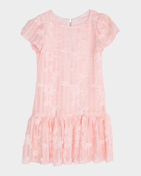 Girl's Petal Collar Dress with Bloomers, Size 12M-3