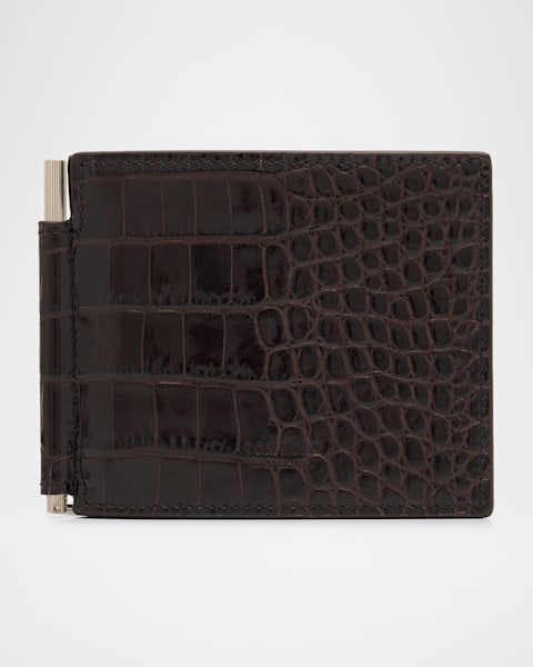 TOM FORD Men's Leather T-Line Money Clip Wallet | Neiman Marcus